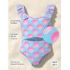 Haloumoning Girls One Piece Swimsuit Kids Cutout Ruffle Adjustable Straps Bathing Suit Beach Swimwear 5-14Y(Light Blue)