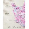 Haloumoning Girls One Piece Swimsuit Kids Cutout Ruffle Adjustable Straps Bathing Suit Beach Swimwear 5-14Y(Light Purple)