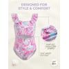 Haloumoning Girls One Piece Swimsuit Kids Cutout Ruffle Adjustable Straps Bathing Suit Beach Swimwear 5-14Y(Light Purple)