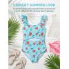 Haloumoning Girls One Piece Swimsuit Kids Cutout Ruffle Adjustable Straps Bathing Suit Beach Swimwear 5-14Y(Mint Green)