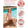 Haloumoning Girls One Piece Swimsuit Kids Cutout Ruffle Adjustable Straps Bathing Suit Beach Swimwear 5-14Y(Pink)