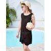 Haloumoning Girls Sleeveless Swim Cover Up Kids Summer Swimsuit Coverup Twist Front Beach Dress 5-14Y(Black)
