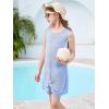 Haloumoning Girls Sleeveless Swim Cover Up Kids Summer Swimsuit Coverup Twist Front Beach Dress 5-14Y(Blue)