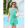 Haloumoning Girls Sleeveless Swim Cover Up Kids Summer Swimsuit Coverup Twist Front Beach Dress 5-14Y(Mint Green)