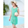 Haloumoning Girls Sleeveless Swim Cover Up Kids Summer Swimsuit Coverup Twist Front Beach Dress 5-14Y(Mint Green)