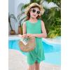 Haloumoning Girls Sleeveless Swim Cover Up Kids Summer Swimsuit Coverup Twist Front Beach Dress 5-14Y(Mint Green)