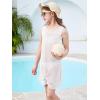 Haloumoning Girls Sleeveless Swim Cover Up Kids Summer Swimsuit Coverup Twist Front Beach Dress 5-14Y(White)