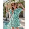 Haloumoning Girls Swim Cover Up Kids Summer Printed Short Sleeve Swimsuit Coverup Beach Bathing Suit Swimwear 5-14Y(Light Green)
