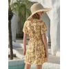 Haloumoning Girls Swim Cover Up Kids Summer Printed Short Sleeve Swimsuit Coverup Beach Bathing Suit Swimwear 5-14Y(Yellow)