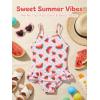 Haloumoning Toddler Baby Girls Swimsuit Kids Ruffled One Piece Colorful Bathing Suits Summer Beach Swimwear 9M-8Y(Light Pink)