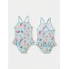 Haloumoning Toddler Baby Girls Swimsuit Kids Ruffled One Piece Colorful Bathing Suits Summer Beach Swimwear 9M-8Y(Mint Green)