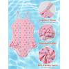 Haloumoning Toddler Baby Girls Swimsuit Kids Ruffled One Piece Colorful Bathing Suits Summer Beach Swimwear 9M-8Y(Pink)