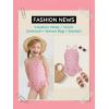 Haloumoning Toddler Baby Girls Swimsuit Kids Ruffled One Piece Colorful Bathing Suits Summer Beach Swimwear 9M-8Y(Pink)