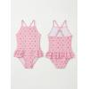 Haloumoning Toddler Baby Girls Swimsuit Kids Ruffled One Piece Colorful Bathing Suits Summer Beach Swimwear 9M-8Y(Pink)