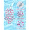 Haloumoning Toddler Baby Girls Swimsuit Kids Ruffled One Piece Colorful Bathing Suits Summer Beach Swimwear 9M-8Y(White Green)