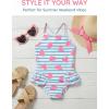 Haloumoning Toddler Baby Girls Swimsuit Kids Ruffled One Piece Colorful Bathing Suits Summer Beach Swimwear 9M-8Y(White Green)