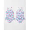 Haloumoning Toddler Baby Girls Swimsuit Kids Ruffled One Piece Colorful Bathing Suits Summer Beach Swimwear 9M-8Y(White Green)