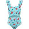 Haloumoning Girls One Piece Swimsuit Kids Cutout Ruffle Adjustable Straps Bathing Suit Beach Swimwear 5-14Y(Mint Green)