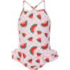Haloumoning Toddler Baby Girls Swimsuit Kids Ruffled One Piece Colorful Bathing Suits Summer Beach Swimwear 9M-8Y(Light Pink)