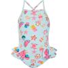 Haloumoning Toddler Baby Girls Swimsuit Kids Ruffled One Piece Colorful Bathing Suits Summer Beach Swimwear 9M-8Y(Mint Green)