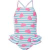 Haloumoning Toddler Baby Girls Swimsuit Kids Ruffled One Piece Colorful Bathing Suits Summer Beach Swimwear 9M-8Y(White Green)