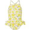 Haloumoning Toddler Baby Girls Swimsuit Kids Ruffled One Piece Colorful Bathing Suits Summer Beach Swimwear 9M-8Y(Yellow)