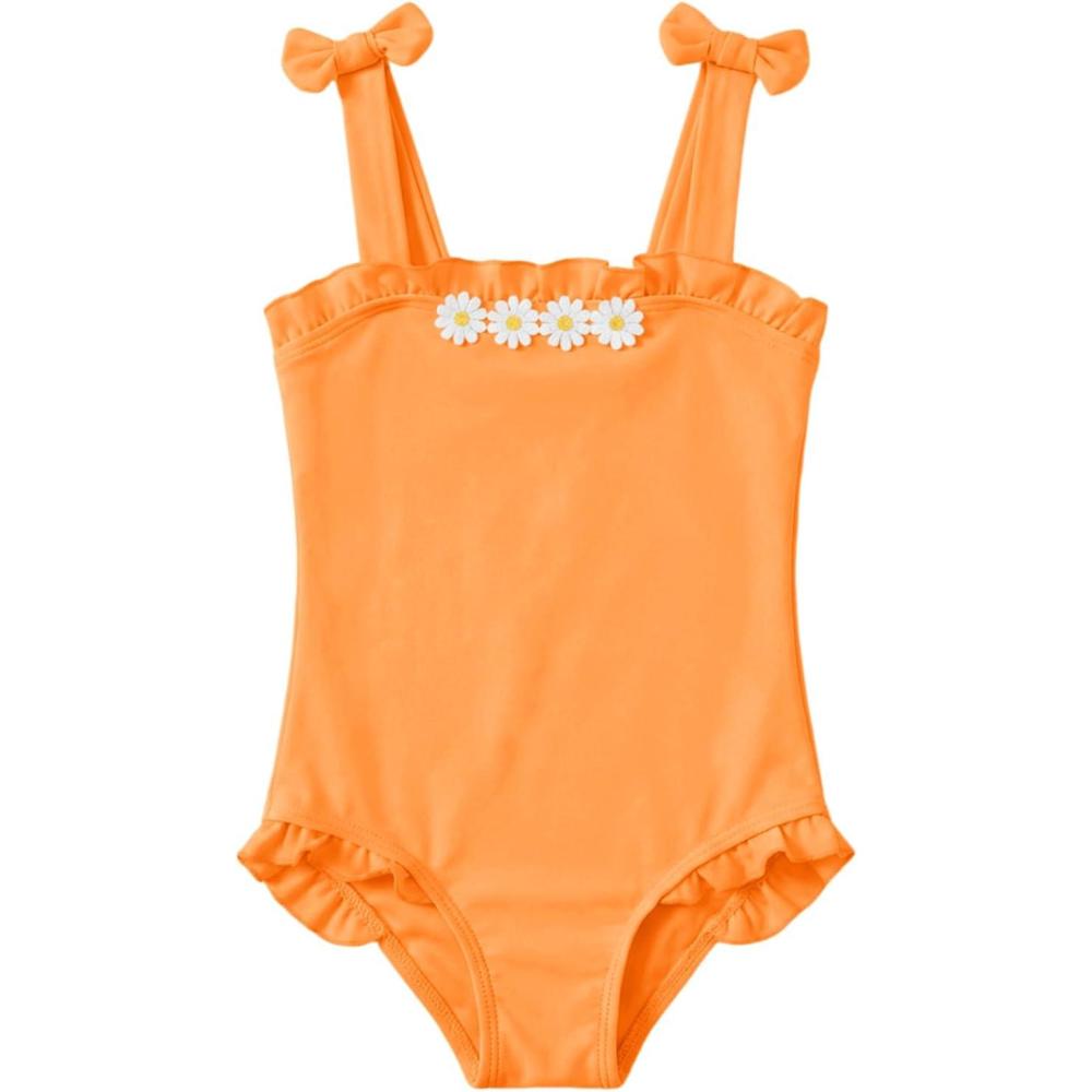 image:imageHaloumoning Toddler Baby Girls One Pieces Swimsuit Kids Floral Swimwear Summer Beach Bathing Suit 9M8YOrange