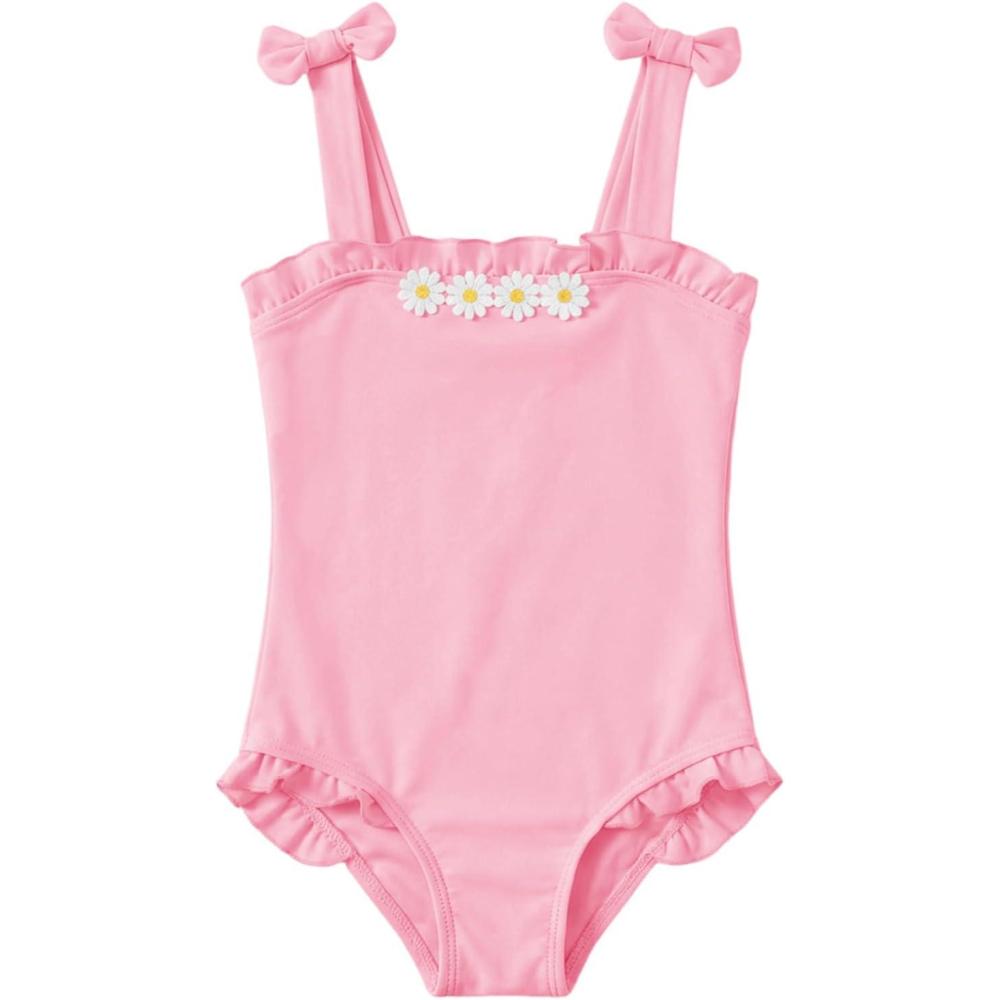 image:imageHaloumoning Toddler Baby Girls One Pieces Swimsuit Kids Floral Swimwear Summer Beach Bathing Suit 9M8YPink
