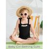 Haloumoning Toddler Baby Girls One Pieces Swimsuit Kids Floral Swimwear Summer Beach Bathing Suit 9M-8Y(Black)