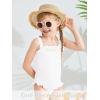 Haloumoning Toddler Baby Girls One Pieces Swimsuit Kids Floral Swimwear Summer Beach Bathing Suit 9M-8Y(White)