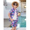 Haloumoning Boys 2 Piece Outfits Hawaiian Button Down Shirt and Shorts Sets Summer Beach Clothes 5-14 Years(Royal Blue)
