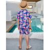 Haloumoning Boys 2 Piece Outfits Hawaiian Button Down Shirt and Shorts Sets Summer Beach Clothes 5-14 Years(Royal Blue)