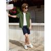 Haloumoning Boys Short Sleeve Dress Shirts Kids Summer Beach Button Down Shirt 5-14 Years(Army Green)