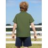 Haloumoning Boys Short Sleeve Dress Shirts Kids Summer Beach Button Down Shirt 5-14 Years(Army Green)