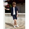 Haloumoning Boys Short Sleeve Dress Shirts Kids Summer Beach Button Down Shirt 5-14 Years(Dark Blue)