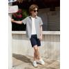 Haloumoning Boys Short Sleeve Dress Shirts Kids Summer Beach Button Down Shirt 5-14 Years(Gray)