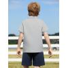 Haloumoning Boys Short Sleeve Dress Shirts Kids Summer Beach Button Down Shirt 5-14 Years(Gray)