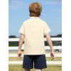 Haloumoning Boys Short Sleeve Dress Shirts Kids Summer Beach Button Down Shirt 5-14 Years(Khaki)