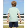 Haloumoning Boys Short Sleeve Dress Shirts Kids Summer Beach Button Down Shirt 5-14 Years(Light Green)
