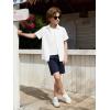 Haloumoning Boys Short Sleeve Dress Shirts Kids Summer Beach Button Down Shirt 5-14 Years(White)