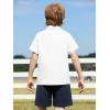 Haloumoning Boys Short Sleeve Dress Shirts Kids Summer Beach Button Down Shirt 5-14 Years(White)