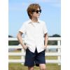 Haloumoning Boys Short Sleeve Dress Shirts Kids Summer Beach Button Down Shirt 5-14 Years(White)