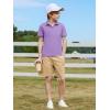 Haloumoning Boys Short Sleeve Polo Shirts Kids Casual V-Neck School Uniform Golf Pique Polo Shirt 5-14 Years(Purple)
