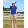 Haloumoning Boys Short Sleeve Polo Shirts Kids Casual V-Neck School Uniform Golf Pique Polo Shirt 5-14 Years(Royal Blue)