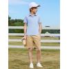 Haloumoning Boys Short Sleeve Polo Shirts Kids Casual V-Neck School Uniform Golf Pique Polo Shirt 5-14 Years(Sky Blue)