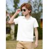 Haloumoning Boys Short Sleeve Polo Shirts Kids Casual V-Neck School Uniform Golf Pique Polo Shirt 5-14 Years(White)