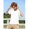 Haloumoning Boys Short Sleeve Polo Shirts Kids Casual V-Neck School Uniform Golf Pique Polo Shirt 5-14 Years(White)