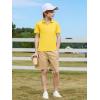 Haloumoning Boys Short Sleeve Polo Shirts Kids Casual V-Neck School Uniform Golf Pique Polo Shirt 5-14 Years(Yellow)