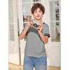 Haloumoning Boys Short Sleeve T Shirts Kids Summer Crewneck Color Block Tops Fashion Tees 5-14 Years(Grey)