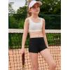 Haloumoning Girls Athletic Shorts Kids High Waist Biker Dance Gymnastics Shorts Comfy Yoga Active Shorts 5-14 Years(Black)